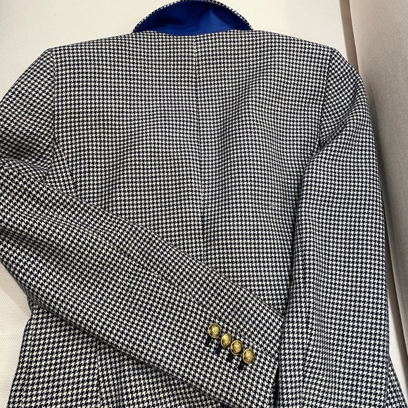 JCrew - Navy Houndstooth Blazer - Size 2 - Picture 6 of 10
